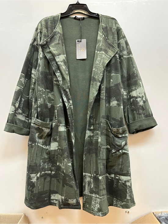 Bella Amore Sweaters - XXL Italy made Green Draped Open Cardigan size S-XL